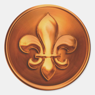 Sticker Rond Enveloppe Fleur de Lis en cuivre Revêtement embout