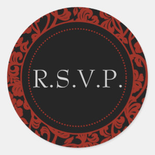 Sticker Rond Enveloppe gothique Noir et Rouge