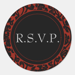 Sticker Rond Enveloppe gothique Noir et Rouge