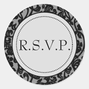 Sticker Rond Enveloppe gothique noire et grise