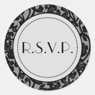 Sticker Rond Enveloppe gothique noire et grise