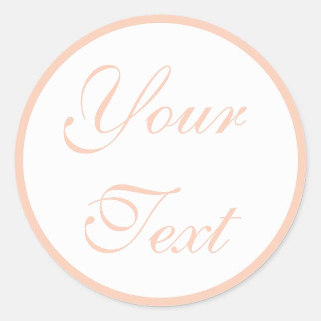 Sticker Rond Enveloppe Mariage corail/pêche avec texte personna (Devant)