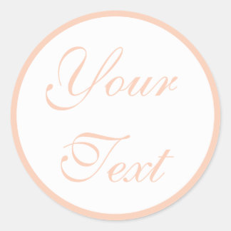 Sticker Rond Enveloppe Mariage corail/pêche avec texte personna
