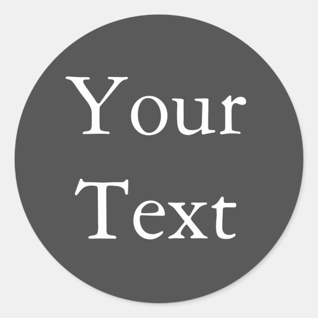 Sticker Rond Enveloppe Mariage gris foncé avec texte personnali (Devant)