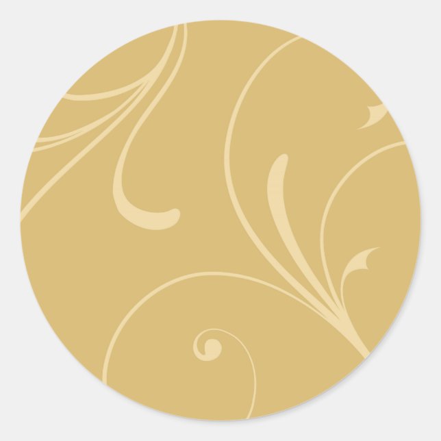 Sticker Rond Enveloppe Mariage jaune doré (Devant)