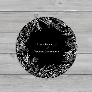 Sticker Rond Enveloppe Mariage noir et blanc