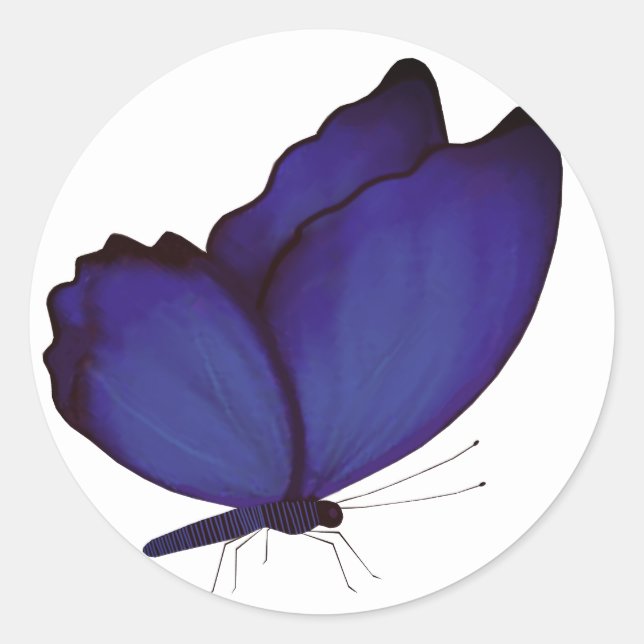 Sticker Rond Enveloppe papillon violet (Devant)