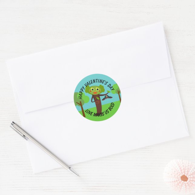 Sticker Rond Enveloppe pour enfants Valentine (Enveloppe)