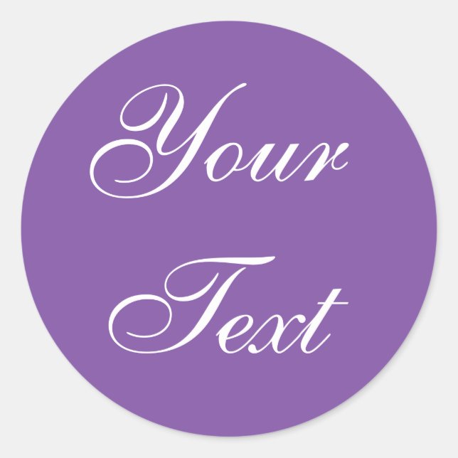 Sticker Rond Enveloppe ronde violette et blanche avec texte per (Devant)