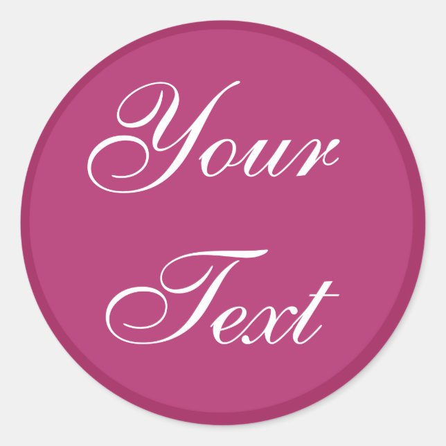Sticker Rond Enveloppe rose Fuchsia - Phoques avec texte person (Devant)