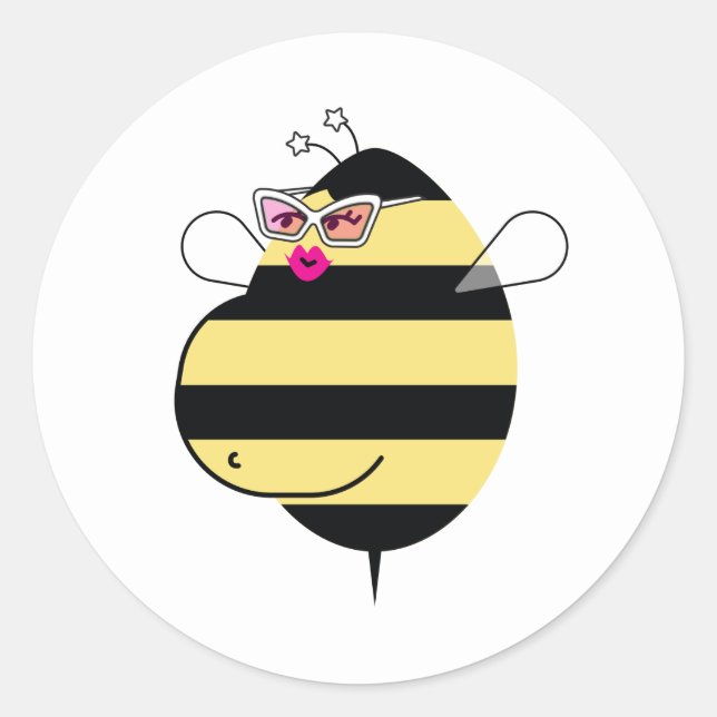 Sticker Rond Enveloppe Sceau d'abeille enceinte (lèvres et verr (Devant)