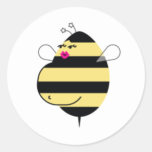 Sticker Rond Enveloppe Sceau de l'abeille mère enceinte (lèvres