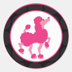 Sticker Rond Enveloppe Seal Français Pink Poodle Paris 20 - 1,5