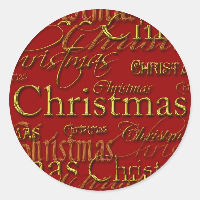 Sticker Rond Enveloppe Seals de Noël (Devant)