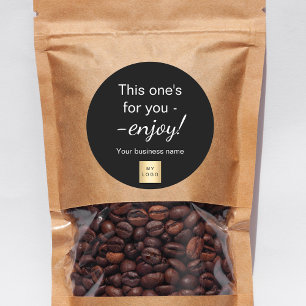 Sticker Rond Enveloppement du logo commercial noir