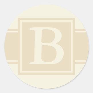 Sticker Rond Enveloppes rondes avec Monogramme - Ecru & Crème