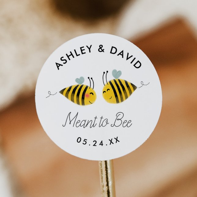 Sticker Rond Envie D'Être Bumble Bee Mariage Faveurs (Créateur téléchargé)
