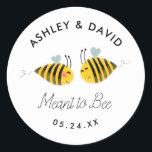 Sticker Rond Envie D'Être Bumble Bee Mariage Faveurs<br><div class="desc">Envie D'Être Bumble Bee Mariage Faveurs</div>