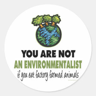 Sticker Rond environnementaliste = Végétarien