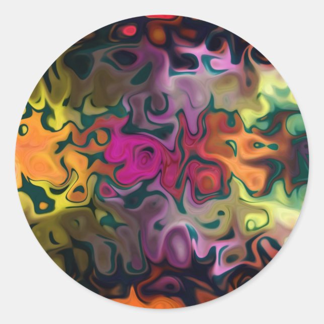 Sticker Rond Envoi Abstrait de la chance (Devant)