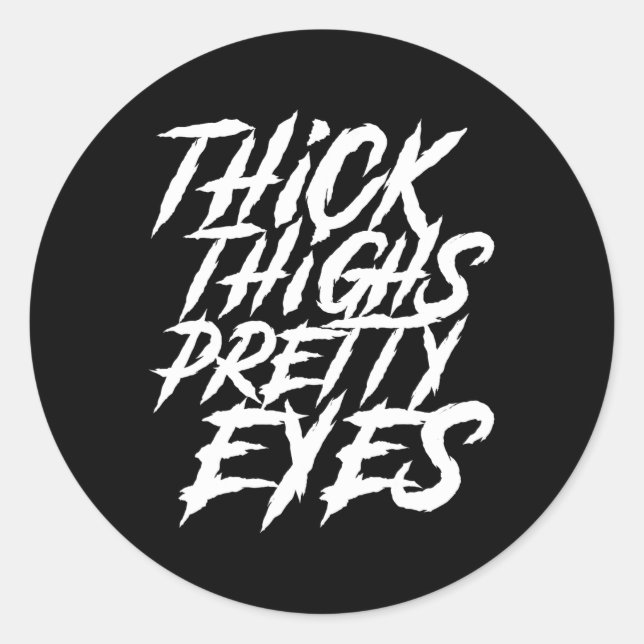 Sticker Rond Épais cuisses Jolies Yeux Drôle Gymnase Fille Jamb (Devant)
