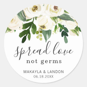 Sticker Rond Épandez l'amour, pas les germes, élégant mariage f