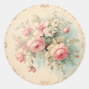 Sticker Rond Ephémère Pénale, Chic De Shabby Rose