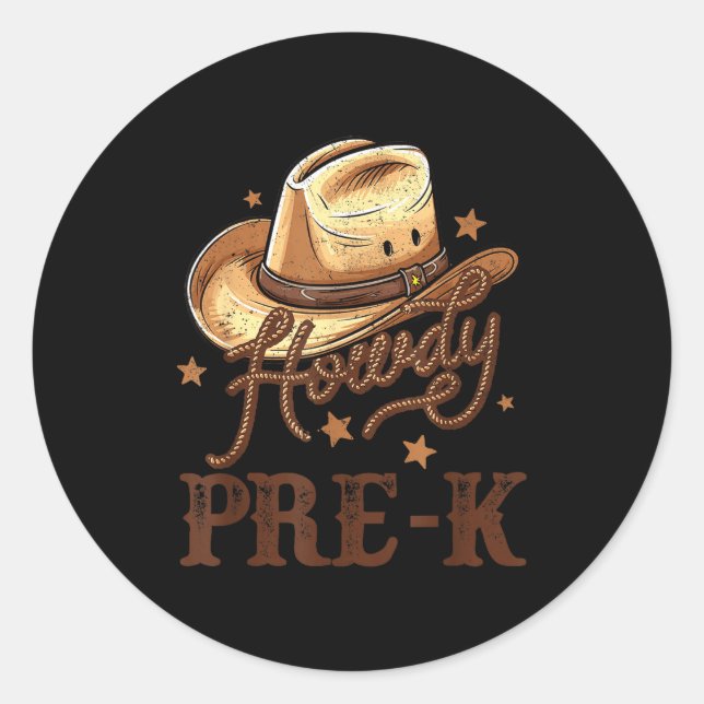 Sticker Rond Epic Pre K Country Howdy K Pre Western Rodeo Teach (Devant)