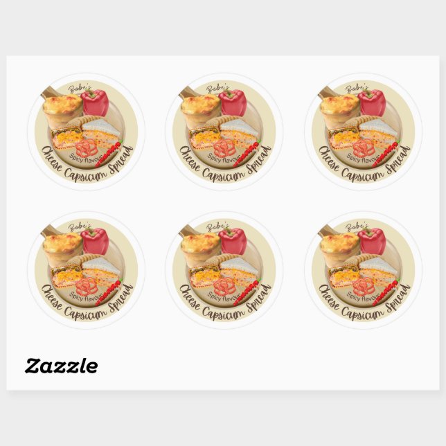 Sticker Rond Épicé aromatisé fromage capsicum étalon (Feuille)