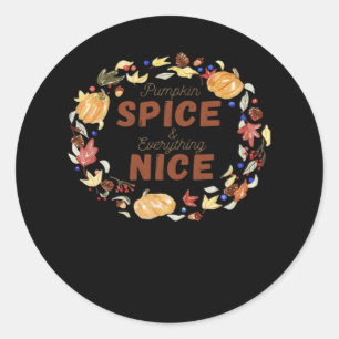 Sticker Rond Épice citrouille Et Tout Nice Essentiel Amusant