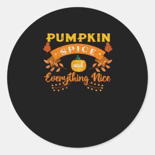 Sticker Rond Épice citrouille Et Tout Nice Fall Café Latt