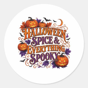 Sticker Rond Épice d'Halloween et tout ce qui est effrayant