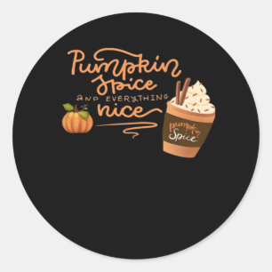 Sticker Rond Épices citrouilles Et Tout Beau Automne Art Avec P