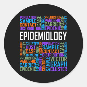 Sticker Rond Épidémiologie Mots Fière Épidémiologiste