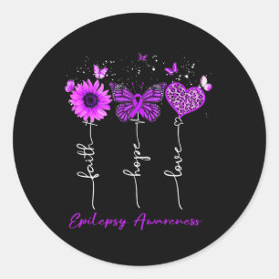 Sticker Rond Epilepsie Conscience foi Espoir Amour Leopard Sunf