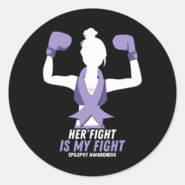 Sticker Rond Epilepsie Conscience Son combat est mon combat Rib (Devant)