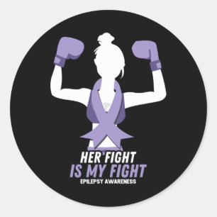 Sticker Rond Epilepsie Conscience Son combat est mon combat Rib