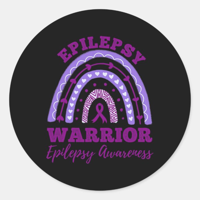 Sticker Rond Epilepsie Guerrier Epilepsie Sensibilisation arc-e (Devant)