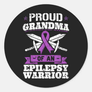 Sticker Rond Épilepsie Guerrier Grand-mère Épileptique Séizure 