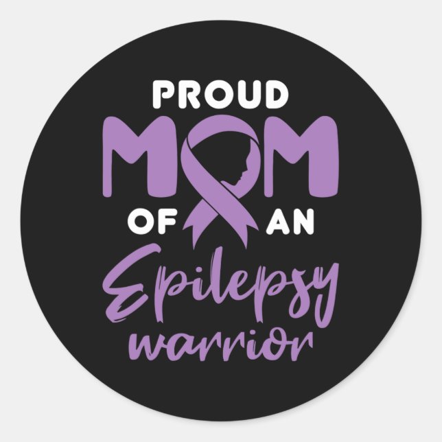 Sticker Rond Epilepsie Maman Seizure Sensibilisation Fière Mama (Devant)