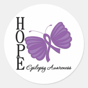 Sticker Rond Epilepsie papillon Hope