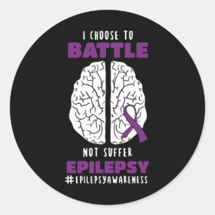 Sticker Rond Epilepsie Purple Epilepsie Jour du Cerveau Epileps