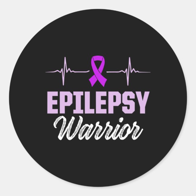Sticker Rond Epilepsy Awareness Epileptic Warrior Survivor 18  (Devant)