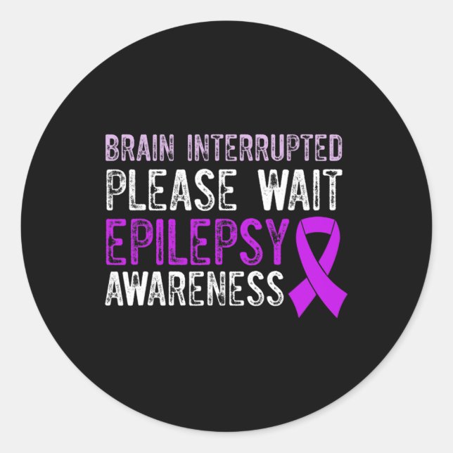 Sticker Rond Epilepsy Awareness Epileptic Warrior Survivor 9  (Devant)