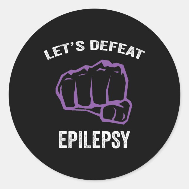 Sticker Rond Epilepsy Awareness Purple Ribbon - Epilepsy Awaren (Devant)
