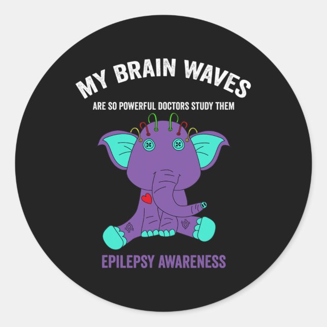 Sticker Rond Epilepsy Awareness Purple Ribbon - Epilepsy Awaren (Devant)