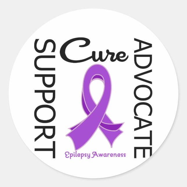 Sticker Rond Epilepsy Support Advocate Cure (Devant)