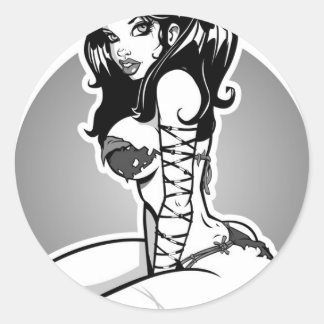 Sticker Rond épingle noire et blanche