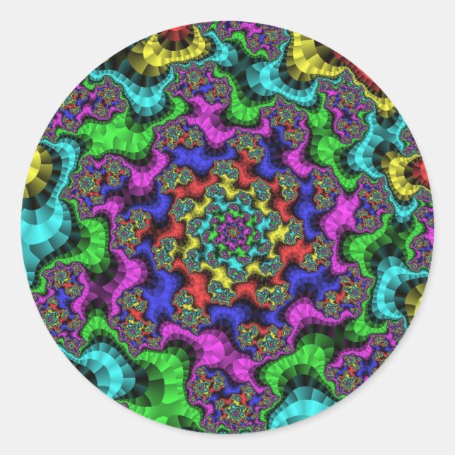 Sticker Rond Épingles floraux vibrants (Devant)