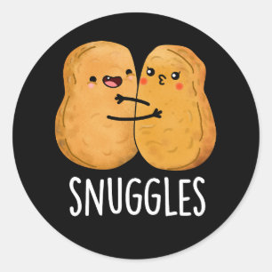 Sticker Rond Épingles Funny Nugget Couple Pun Dark BG